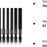 NEIKO 01148A Hex Allen Power Bit Set, 11-Piece Metric Sizes 1.5mm to 8mm | Magnetic Head Bits 3 Quick Release Shanks Premium S2 Steel Compatible with Drills and Impact Drivers - Image 7