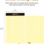 Basics Narrow Ruled Lined Writing Note Pad, 5 inch x 8 inch, Canary, 12 Count ( 12 Pack of 50 ) - Image 6