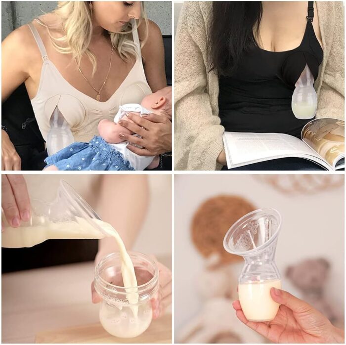 haakaa Manual Breast Pump for Breastfeeding, Silicone, Clear 4oz/100ml - Image 3