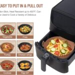 2 Pack Air Fryer Silicone Liners Pot for 3 to 5 QT, Air Fryer Silicone Basket Bowl, Replacement of Flammable Parchment Paper, Reusable Baking Tray Oven Accessories, Brown+Blk, (Top 8in, Bottom 6.75in) - Image 6