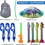 Dinosaur Toy Rocket Launcher for Kids - Launch Up to 100 Ft, 4 Rockets, Outdoor Outside Toys for Kids, Dinosaur Toys, Birthday Gifts for 3 4 5 6 7 8-12 Year Old Boys Girls - Image 7