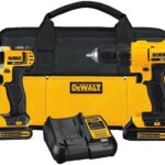 DEWALT - Brush 20V MAX Cordless Drill Combo Kit, 2-Tool (DCK240C2) Yellow/Black Drill Driver/Impact Combo Kit
