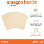Basics 1/3-Cut Tab, Assorted Positions File Folders, Letter Size, Manila - Pack of 100 - Image 2