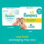 Pampers Sensitive Baby Wipes, Water Based, Hypoallergenic and Unscented, 4 Flip-Top Packs (336 Wipes Total) - Image 2