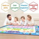 Jasonwell Aqua Water Doodle Mat 40 X 32 Inches Extra Large Magic Drawing Doodling Mat Coloring Mat Educational Toys Gifts for Kids Toddlers Boys Girls Age 2 3 4 5 6 7 8 Year Old (Alphabet) - Image 8