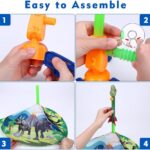 Dinosaur Toy Rocket Launcher for Kids - Launch Up to 100 Ft, 4 Rockets, Outdoor Outside Toys for Kids, Dinosaur Toys, Birthday Gifts for 3 4 5 6 7 8-12 Year Old Boys Girls - Image 6