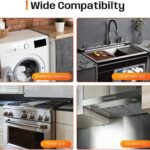 Stainless Steel Stove Gap Covers,Stove Gap Filler, Range Trim Kit, Stove Gap Guards, Heat Resistant and Easy to Clean, Easy retractable Length 13.8" to 27.5", Width 0.79",Black(2PCS) - Image 6
