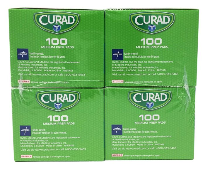 CURAD Alcohol Prep Pads (Pack of 4 Boxes) | 400 Pieces of Medium Isopropyl Alcohol Wipes Individually Wrapped | First Aid Alcohol Swabs for Cuts & Scrapes | Medical Alcohol Pads for General Cleansing - Image 2