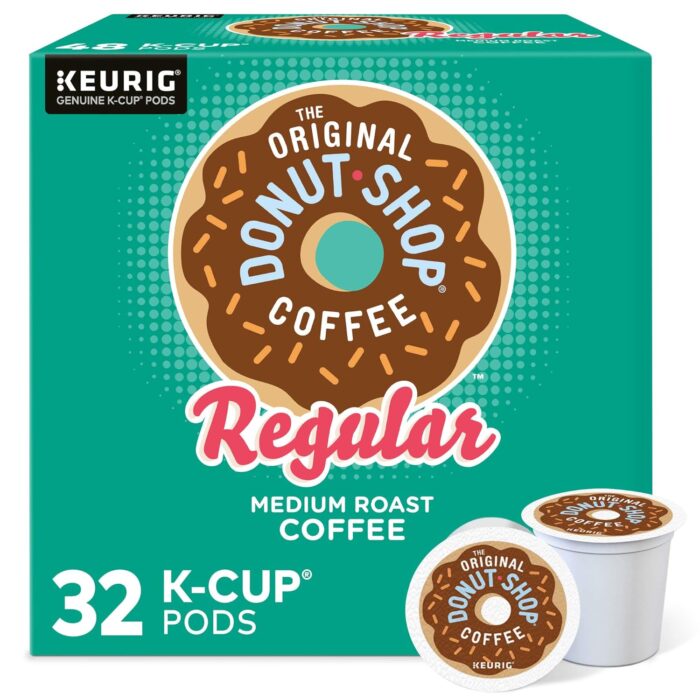 The Original Donut Shop Regular, Single-Serve Keurig K-Cup Pods, Medium Roast Coffee Pods, 32 Count